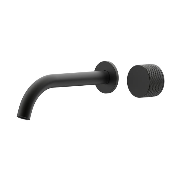 Leggero Wall Basin/Bath Progressive Mixer Set 220 Curved Spout Trim Kit - Matte Black [Electroplated]