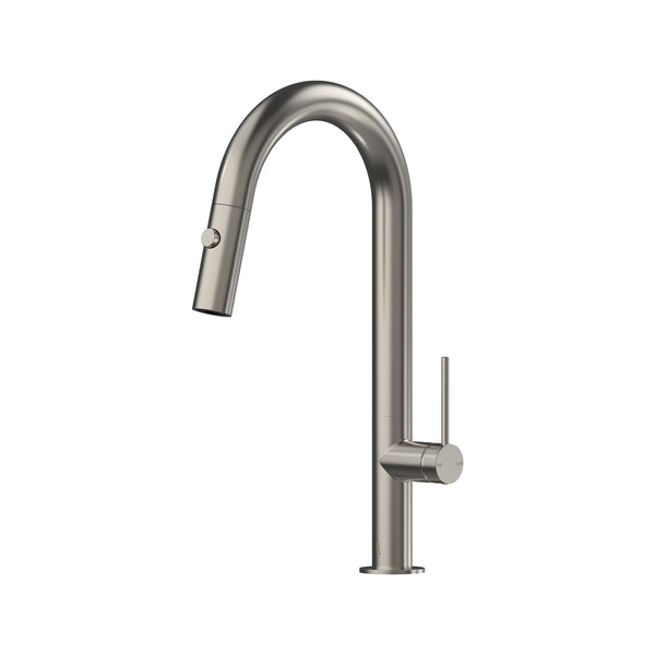 Argia Pull Out Spray Sink Mixer 200 Curved Spout Lead Free - Brushed Nickel [PVD]