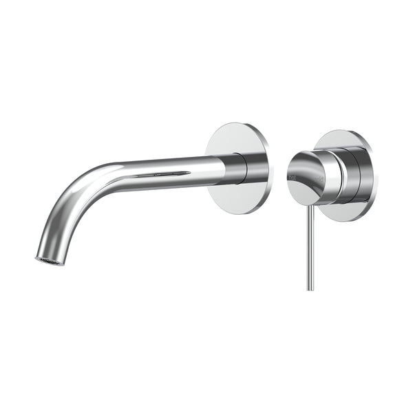 Argia Wall Basin/Bath Mixer Set 220 Curved Spout Lead Free - Chrome