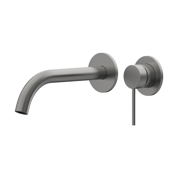 Argia Wall Basin/Bath Mixer Set 220 Curved Spout Lead Free - Gun Metal [PVD]