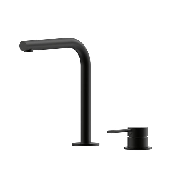 Argia Hob Basin Mixer Set 175 Right Angle Spout Lead Free - Matte Black [Electroplated]