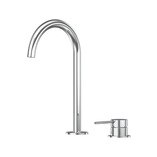 Argia Hob Basin Mixer Set 175 Curved Spout Lead Free - Chrome