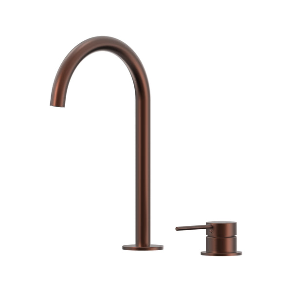 Argia Hob Basin Mixer Set 175 Curved Spout Lead Free