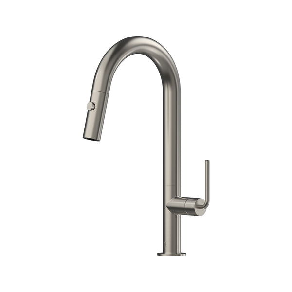 Meira Pull Out Spray Sink Mixer 200 Curved Spout Lead Free - Brushed Nickel [PVD]