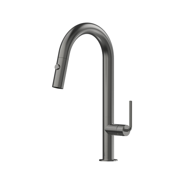 Meira Pull Out Spray Sink Mixer 200 Curved Spout Lead Free - Gun Metal [PVD]