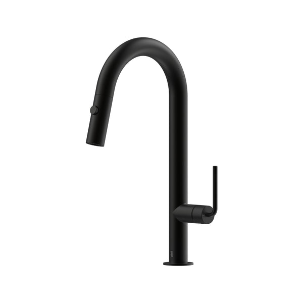 Meira Pull Out Spray Sink Mixer 200 Curved Spout Lead Free - Matte Black [Electroplated]
