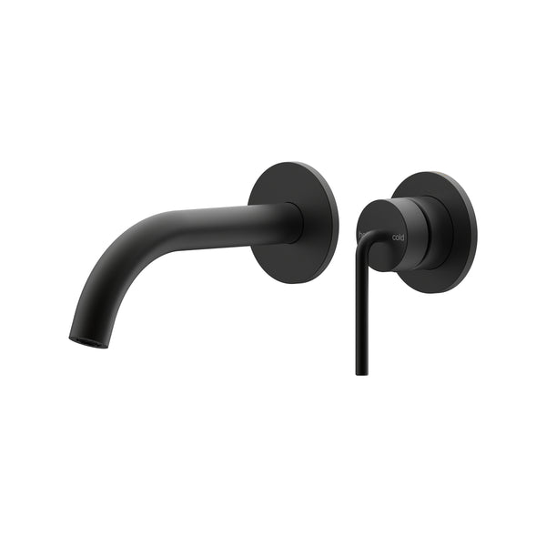 Meira Wall Basin/Bath Mixer Set 180 Curved Spout Lead Free - Matte Black [Electroplated]