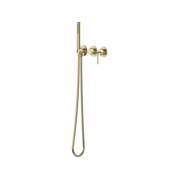 Meira Wall Mixer with Diverter & Hand Shower Lead Free - Brushed Gold [PVD]