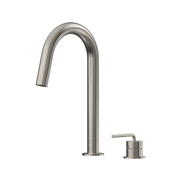Meira Hob Sink Mixer Set 200 Curved Spout Lead Free - Brushed Nickel [PVD]