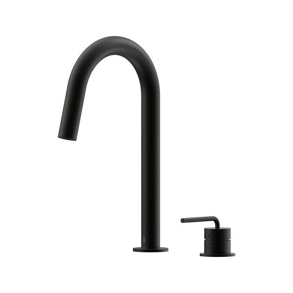 Meira Hob Sink Mixer Set 200 Curved Spout Lead Free - Matte Black [Electroplated]