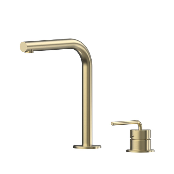 Meira Hob Basin Mixer Set 175 Right Angle Spout Brushed Gold Lead Free - Brushed Gold [PVD]