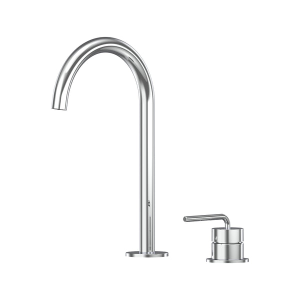 Meira Hob Basin Mixer Set 175 Curved Spout Brushed Gold Lead Free - Chrome