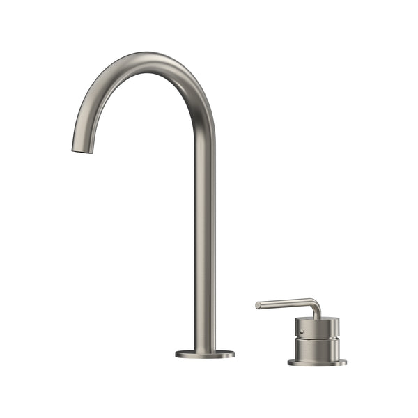 Meira Hob Basin Mixer Set 175 Curved Spout Brushed Gold Lead Free - Brushed Nickel [PVD]