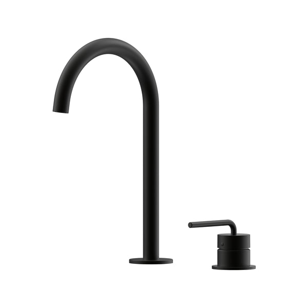Meira Hob Basin Mixer Set 175 Curved Spout Brushed Gold Lead Free - Matte Black [Electroplated]