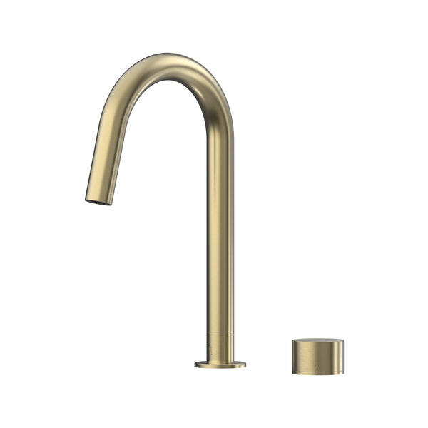 Cahya Hob Progressive Sink Mixer Set 200 Curved Spout Brushed Gold Lead Free - Brushed Gold [PVD]