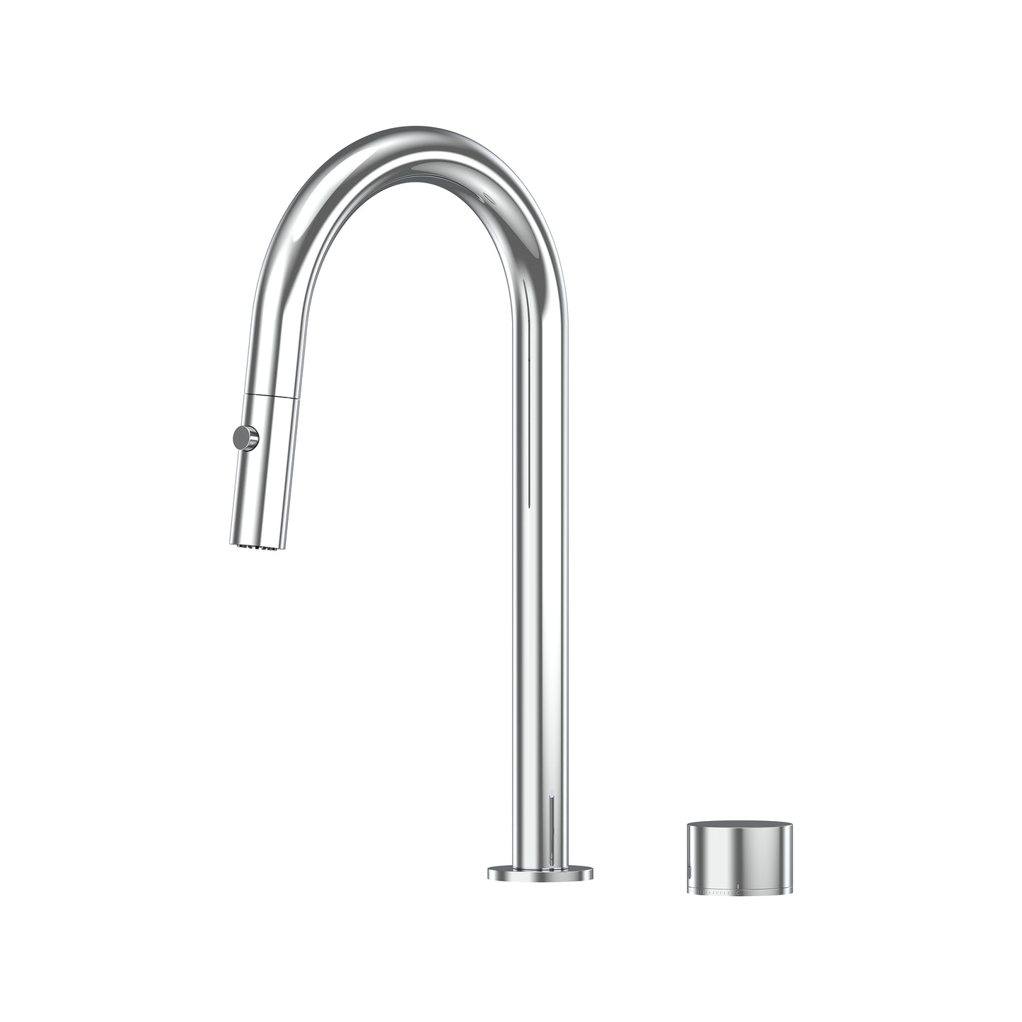 Cahya Hob Progressive Pull Out Spray Sink Mixer Set 200 Curved Spout Brushed Gold Lead Free
