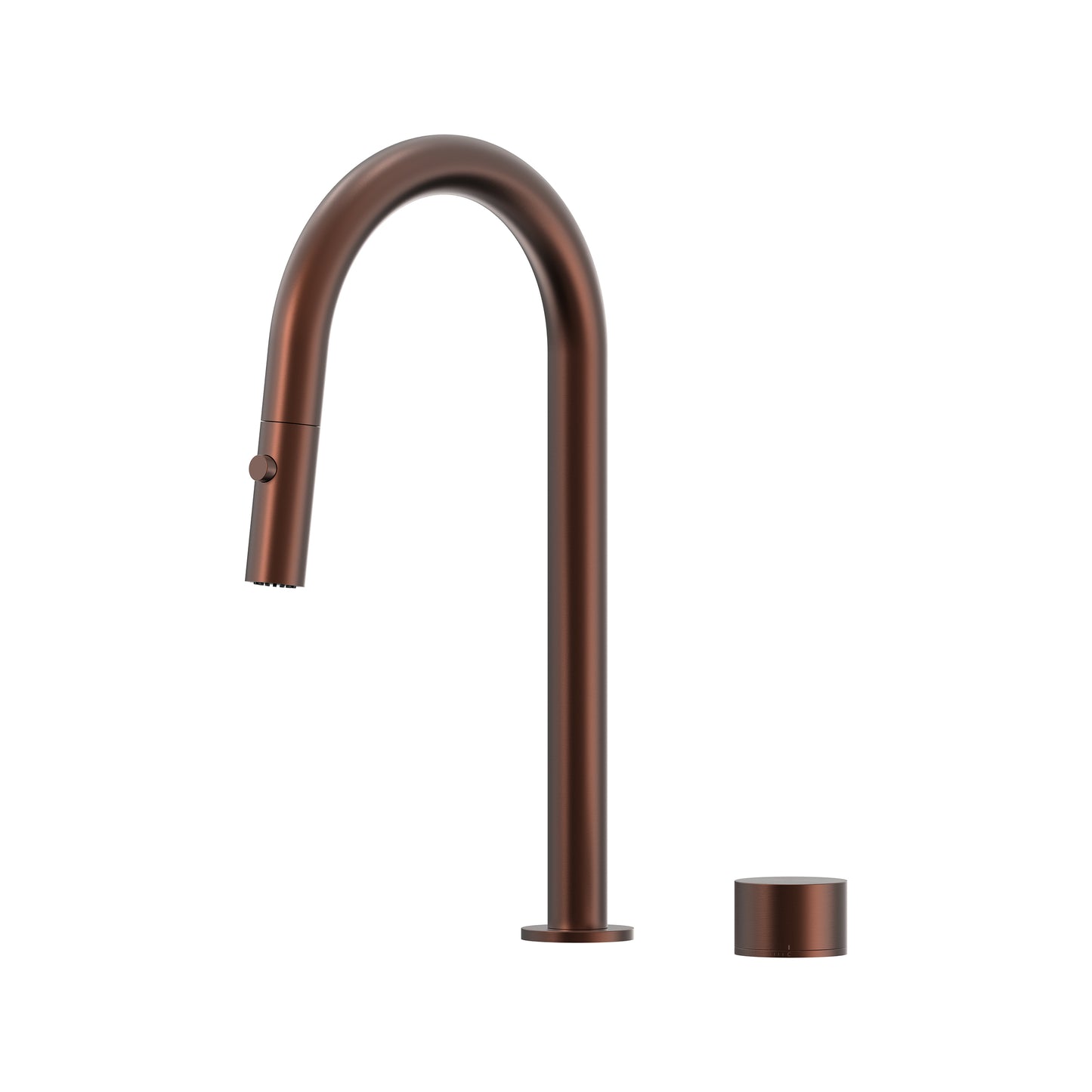 Cahya Hob Progressive Pull Out Spray Sink Mixer Set 200 Curved Spout Brushed Gold Lead Free