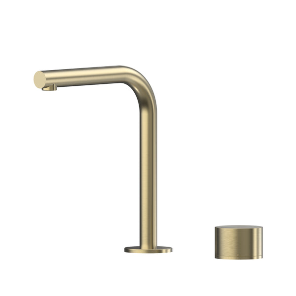 Cahya Hob Progressive Basin Mixer Set 175 Right Angle Spout Brushed Gold Lead Free - Brushed Gold [PVD]