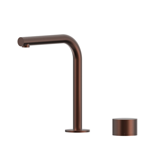 Cahya Hob Progressive Basin Mixer Set 175 Right Angle Spout Brushed Gold Lead Free