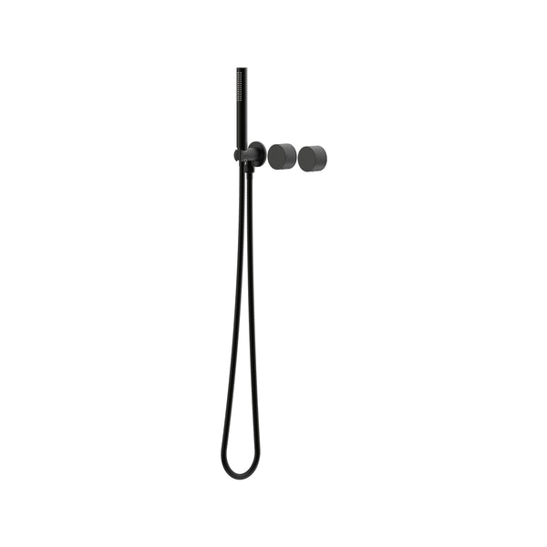 Cahya Wall Progressive Mixer with Diverter & Hand Shower Lead Free - Matte Black [Electroplated]