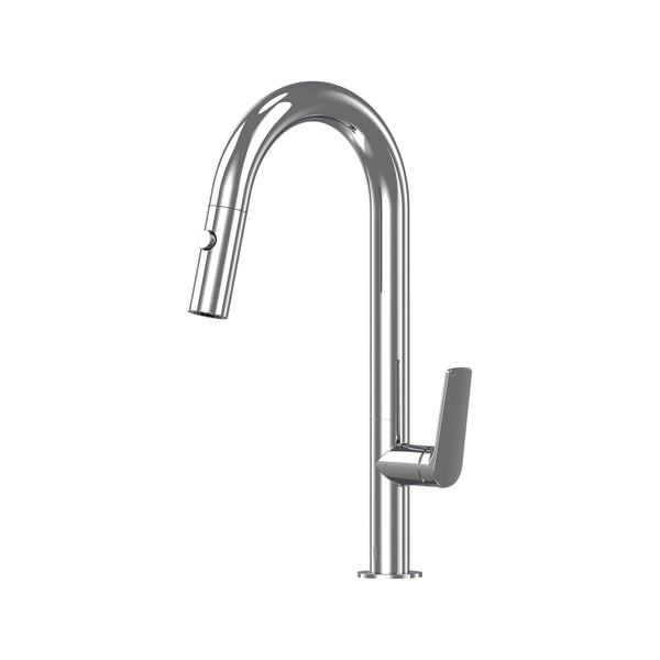 Sereia Pull Out Spray Sink Mixer 200 Curved Spout Lead Free - Chrome