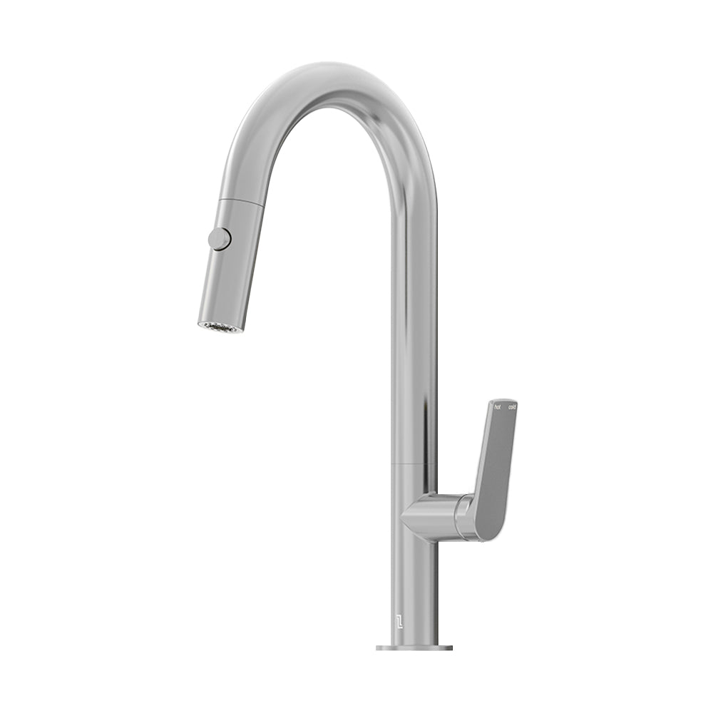 Sereia Pull Out Spray Sink Mixer 200 Curved Spout Lead Free