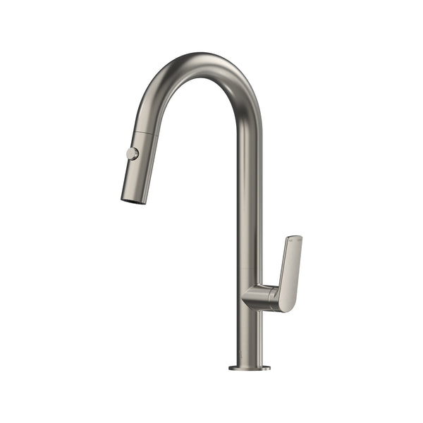 Sereia Pull Out Spray Sink Mixer 200 Curved Spout Lead Free - Brushed Nickel [PVD]