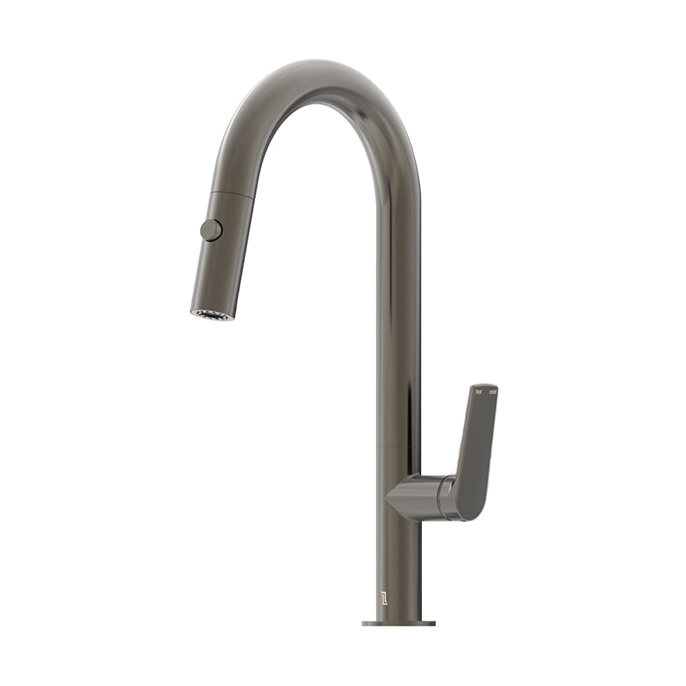 Sereia Pull Out Spray Sink Mixer 200 Curved Spout Lead Free