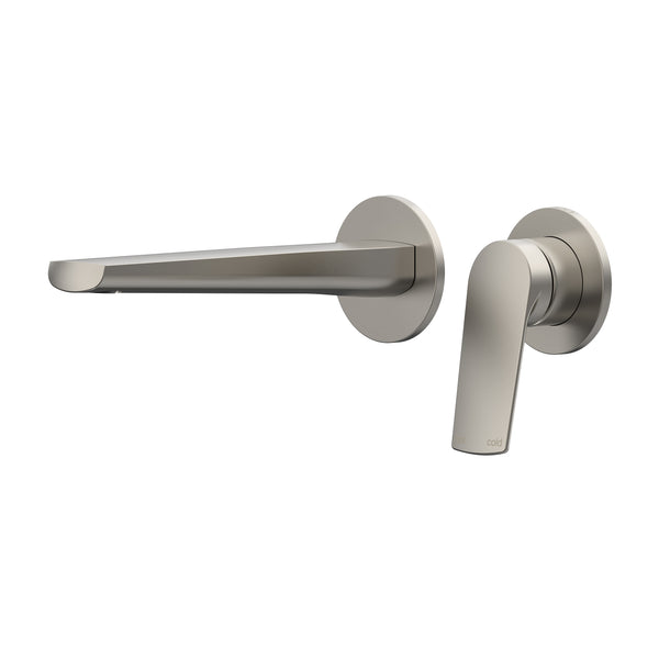 Sereia Wall Basin/Bath Mixer Set 200 Spout Lead Free - Brushed Nickel [PVD]