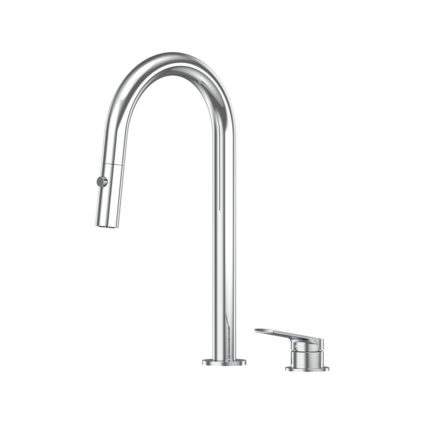 Sereia Hob Pull Out Spray Sink Mixer Set 200 Curved Spout Lead Free