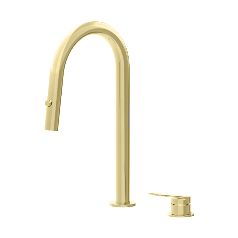 Sereia Hob Pull Out Spray Sink Mixer Set 200 Curved Spout Lead Free