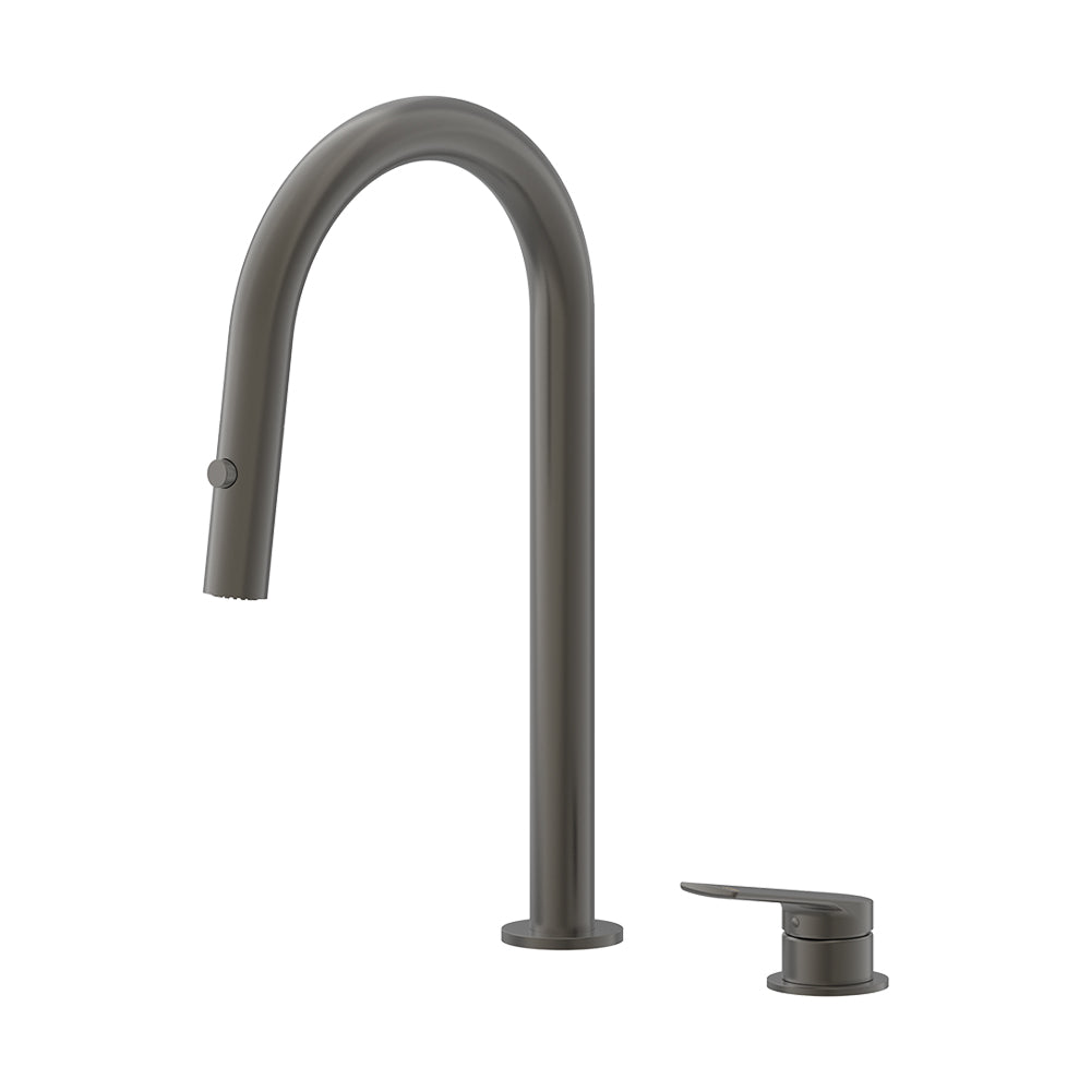 Sereia Hob Pull Out Spray Sink Mixer Set 200 Curved Spout Lead Free
