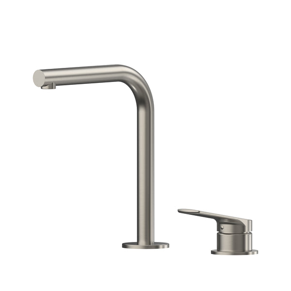 Sereia Hob Basin Mixer Set 175 Right Angle Spout Lead Free - Brushed Nickel [PVD]