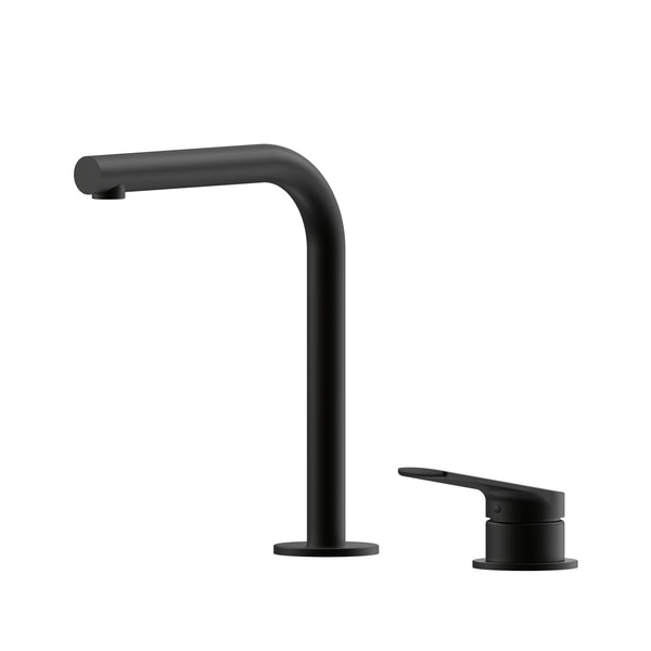 Sereia Hob Basin Mixer Set 175 Right Angle Spout Lead Free - Matte Black [Electroplated]