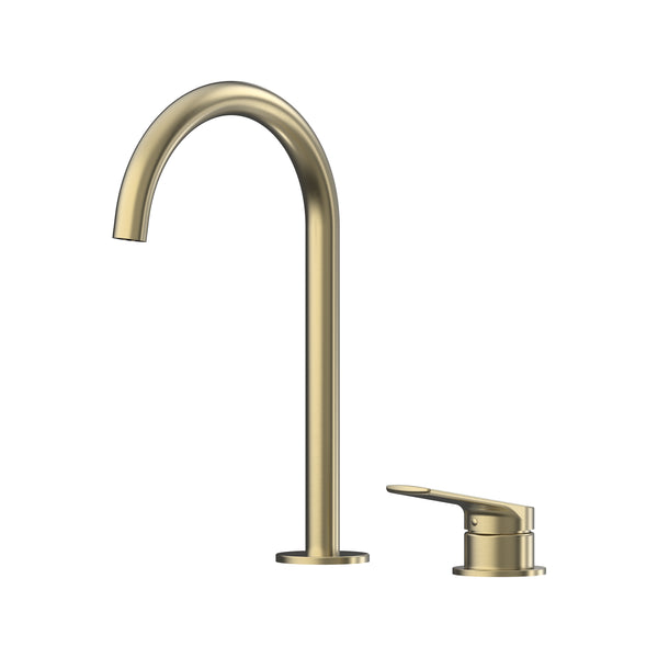 Sereia Hob Basin Mixer Set 175 Curved Spout Lead Free - Brushed Gold [PVD]