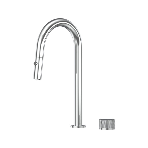 Leggero Hob Progressive Pull Out Spray Sink Mixer Set 200 Curved Spout Lead Free - Chrome