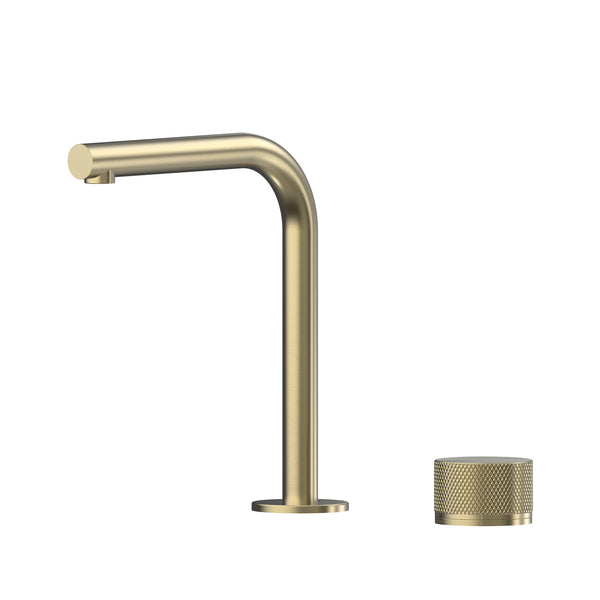 Leggero Hob Progressive Basin Mixer Set 175 Right Angle Spout Lead Free - Brushed Gold [PVD]