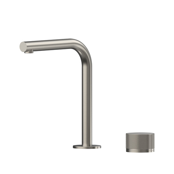 Leggero Hob Progressive Basin Mixer Set 175 Right Angle Spout Lead Free - Brushed Nickel [PVD]