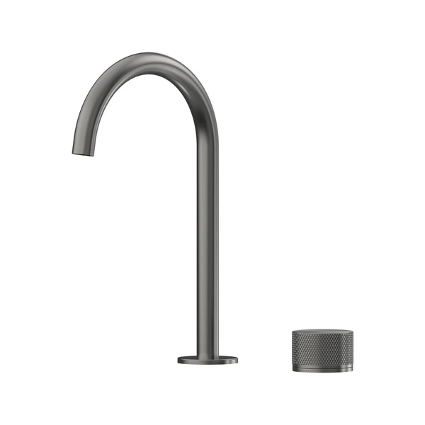 Leggero Hob Progressive Basin Mixer Set 175 Curved Spout Lead Free - Gun Metal [PVD]