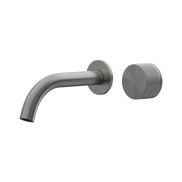 Leggero Wall Basin/Bath Progressive Mixer Set 180 Curved Spout Lead Free - Gun Metal [PVD]