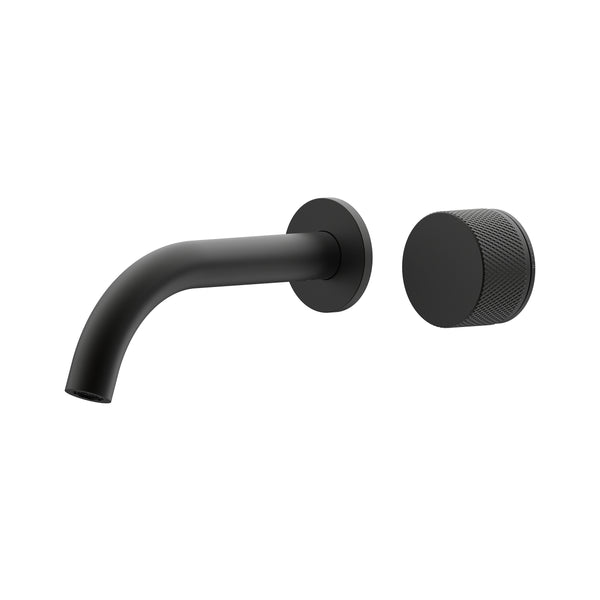 Leggero Wall Basin/Bath Progressive Mixer Set 180 Curved Spout Lead Free - Matte Black [Electroplated]