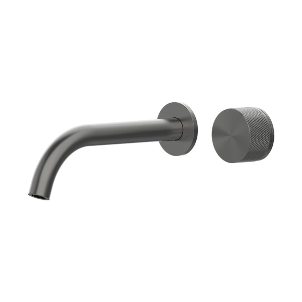 Leggero Wall Basin/Bath Progressive Mixer Set 220 Curved Spout Lead Free - Gun Metal [PVD]