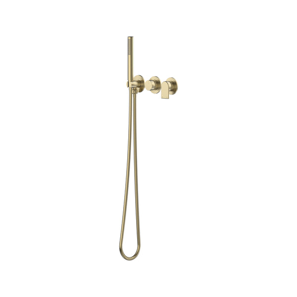 Lekki Wall Mixer with Diverter & Hand Shower Lead Free - Brushed Gold [PVD]