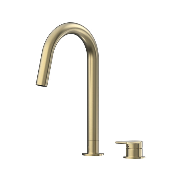 Lekki Hob Sink Mixer Set 200 Curved Spout Lead Free - Brushed Gold [PVD]