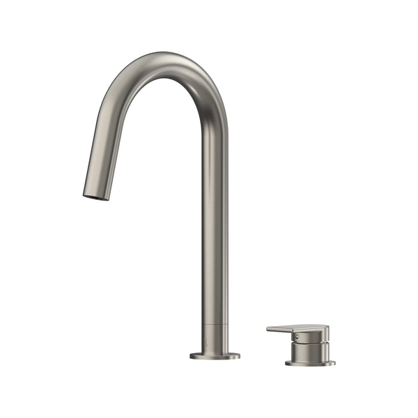 Lekki Hob Sink Mixer Set 200 Curved Spout Lead Free - Brushed Nickel [PVD]