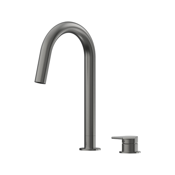 Lekki Hob Sink Mixer Set 200 Curved Spout Lead Free - Gun Metal [PVD]