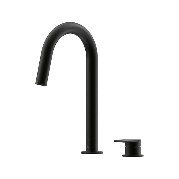 Lekki Hob Sink Mixer Set 200 Curved Spout Lead Free - Matte Black [Electroplated]