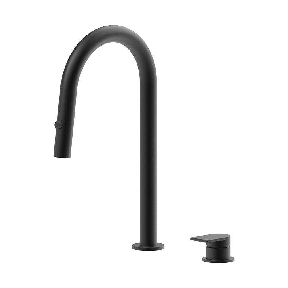 Lekki Hob Pull Out Spray Sink Mixer Set 200 Curved Spout Lead Free