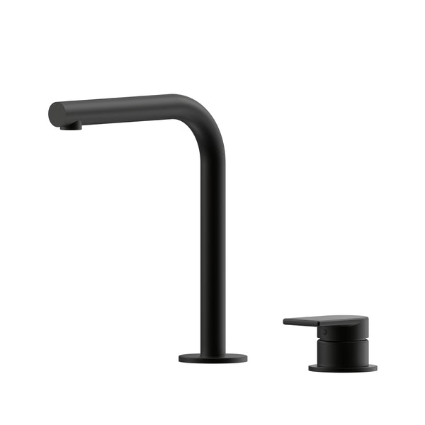 Lekki Hob Basin Mixer Set 175 Right Angle Spout Lead Free - Matte Black [Electroplated]