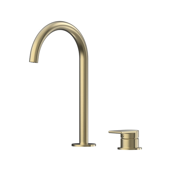 Lekki Hob Basin Mixer Set 175 Curved Spout Lead Free - Brushed Gold [PVD]